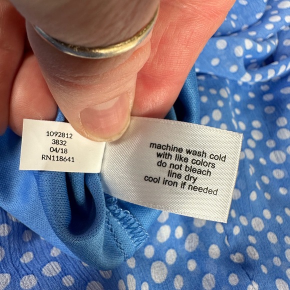 Lane Bryant One Shoulder Ruffle Maxi Dress Polka Dots Blue Plus Size 18/20 NWT - Picture 12 of 13